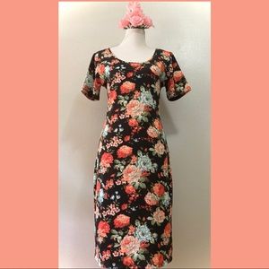 Black Floral Bodycon Dress